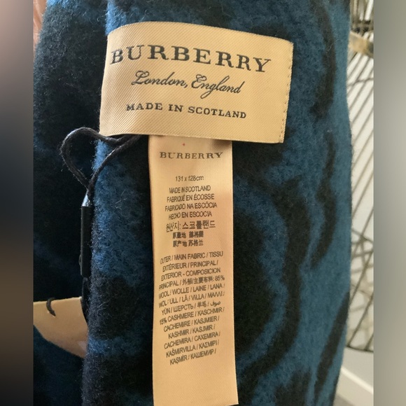 Burberry Prorsum Coats, Poncho FLORAL BLANKET Outerwear Black Blue - Picture 4 of 5